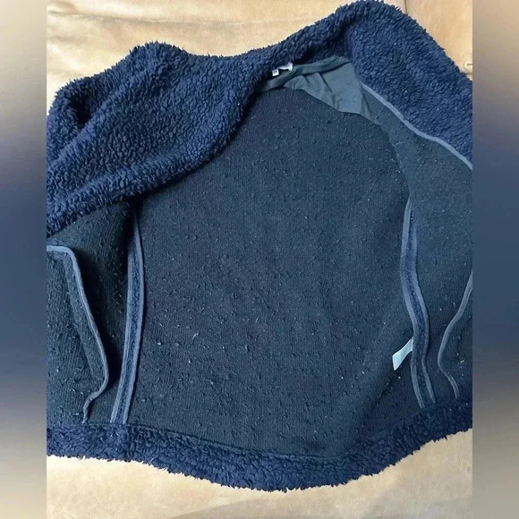 Iro Faux Shearling Piacie Jacket Oversized Navy Snap Front Heavy Pockets Size 34 - Picture 8 of 12